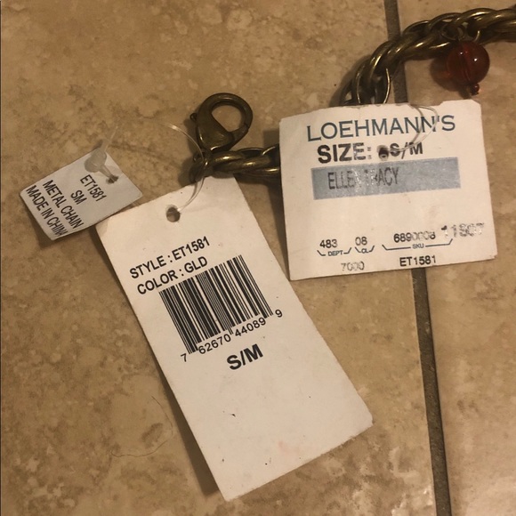 Gold Belt With Burnt Orange Beads - Picture 4 of 4